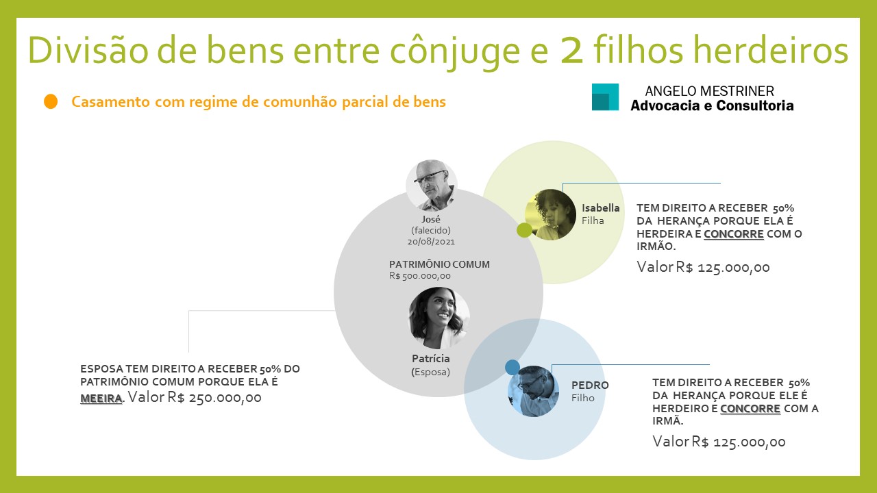 Divisão de bens entre cônjuge e filho herdeiro | Regime de Comunhão de Bens